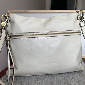 HOBO White Thin Profile Medium Crossbody, Pre-owned, Adjustable Crossbody Strap